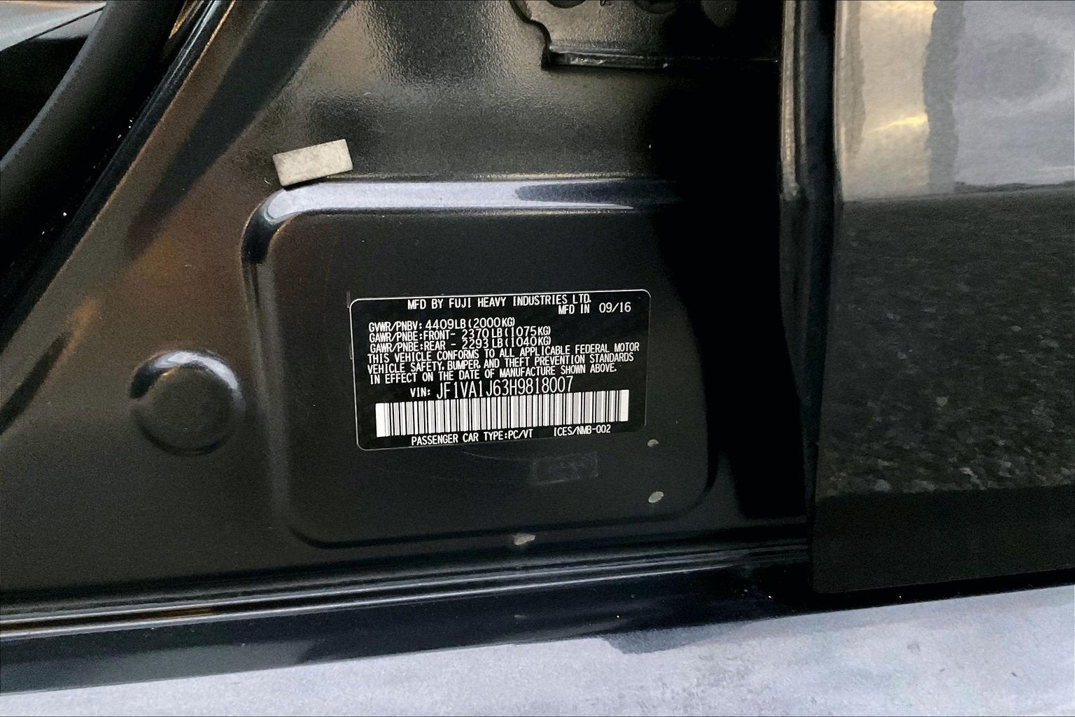 2017 Subaru WRX Limited