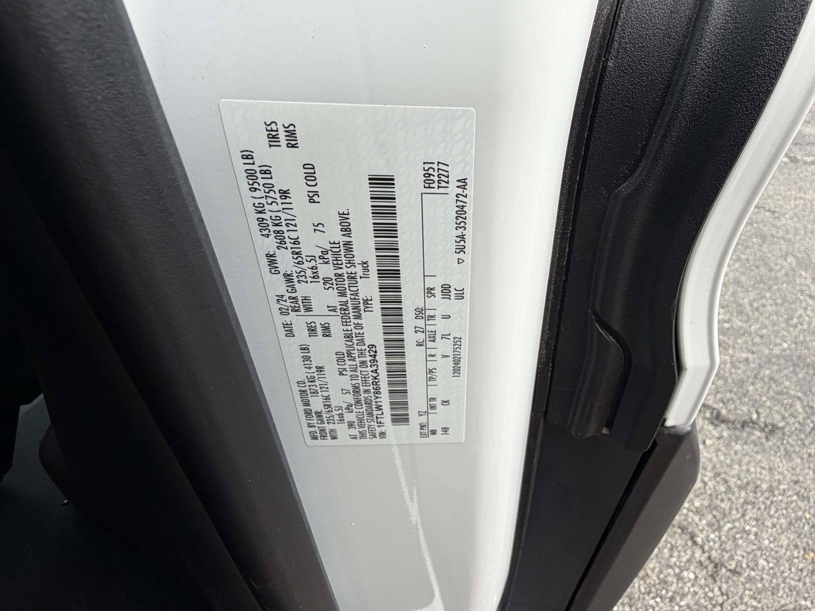 2024 Ford Transit Cargo Van T-350 130" Low Rf 9500 GVWR RWD