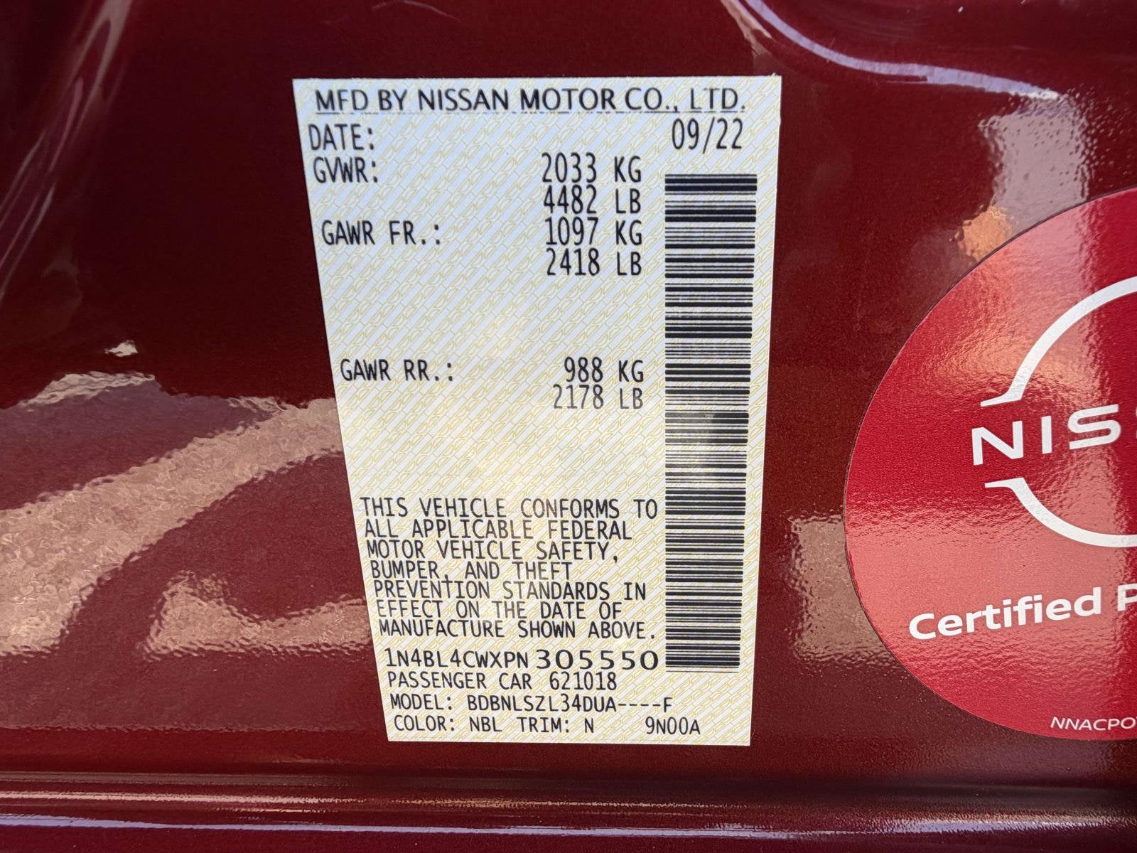 2023 Nissan Altima 2.5 SR