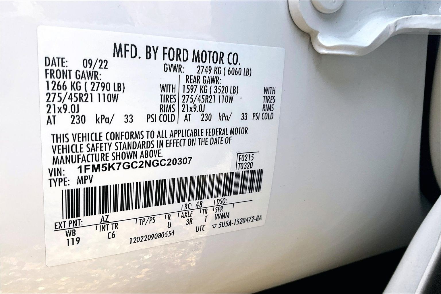 2022 Ford Explorer ST PERFORMANCE PKG