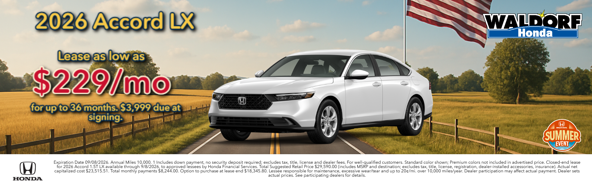 2026 Accord: Lease as low as $229/mo